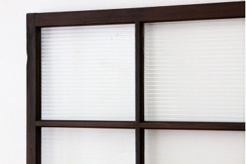 アンティーク　古い木のモールガラス1枚(扉・建具)