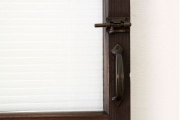 アンティーク　古い木のモールガラス1枚(扉・建具)
