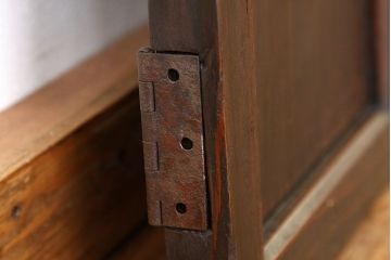 アンティーク　古い木のモールガラス1枚(扉・建具)