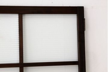 アンティーク　古い木のモールガラス1枚(扉・建具)