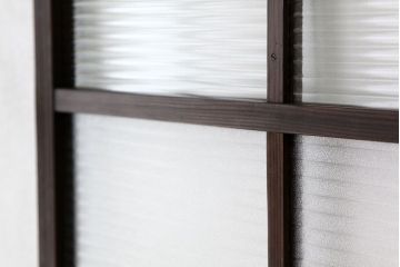 アンティーク　古い木のモールガラス1枚(扉・建具)