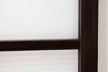 アンティーク　古い木のモールガラス1枚(扉・建具)