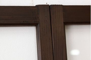 昭和レトロ　古い木のダイヤガラス引き戸3枚セット(アンティークガラス戸)
