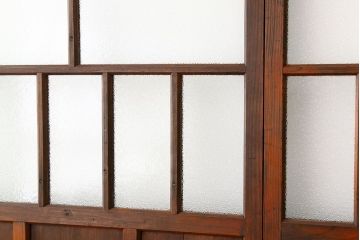 昭和レトロ　古い木のダイヤガラス引き戸3枚セット(アンティークガラス戸)