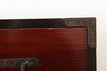 アンティーク家具　古民具・骨董　重厚な鉄脚付き希少な村上箪笥ローボード(チェスト・時代箪笥)