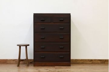 レトロ家具　昭和レトロ　使い込まれたアンティークチェスト(たんす・引き出し・ドロワー)