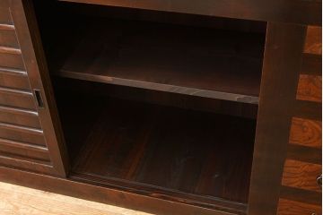 古民具・骨董　極上美品!京都産のぼり付き一間水屋箪笥(食器棚)