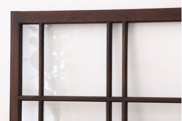 アンティーク　素敵なデザインの銀モールと色ガラス入り引き戸2枚セット?(ガラス戸・窓)