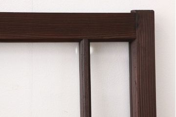 アンティーク　素敵なデザインの銀モールと色ガラス入り引き戸2枚セット?(ガラス戸・窓)