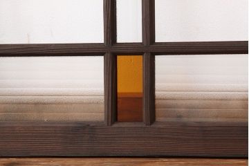 アンティーク　素敵なデザインの銀モールと色ガラス入り引き戸2枚セット?(ガラス戸・窓)