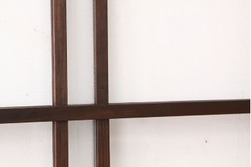 アンティーク　素敵なデザインの銀モールと色ガラス入り引き戸2枚セット?(ガラス戸・窓)