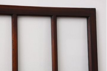 アンティーク　古い木の細身なダイヤガラス戸4枚セット(引き戸)