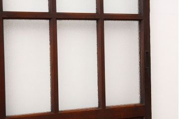 アンティーク　古い木の細身なダイヤガラス戸4枚セット(引き戸)