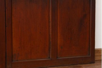 アンティーク　古い木の細身なダイヤガラス戸4枚セット(引き戸)