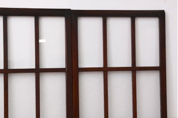 アンティーク　古い木の細身なダイヤガラス戸4枚セット(引き戸)