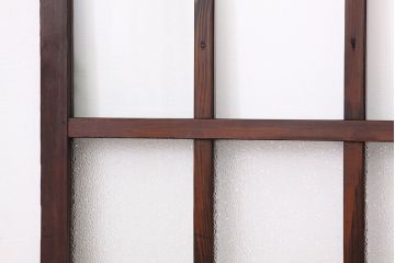 アンティーク　古い木の細身なダイヤガラス戸4枚セット(引き戸)