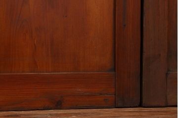 アンティーク　古い木の細身なダイヤガラス戸4枚セット(引き戸)
