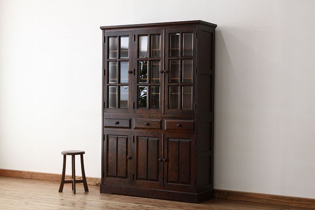 中古　北海道民芸家具　食器棚HM165定価42万円(収納棚)