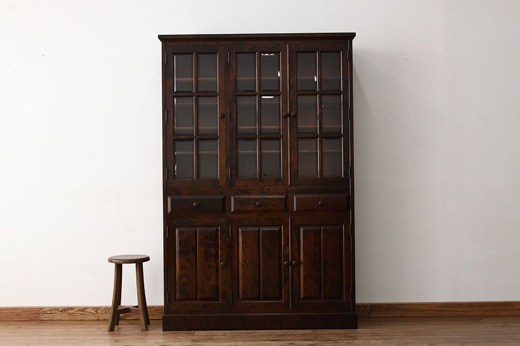 中古　北海道民芸家具　食器棚HM165定価42万円(収納棚)