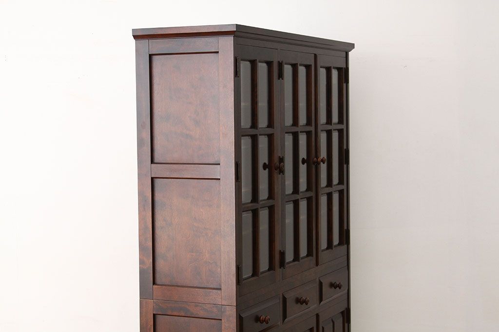 中古　北海道民芸家具　食器棚HM165定価42万円(収納棚)