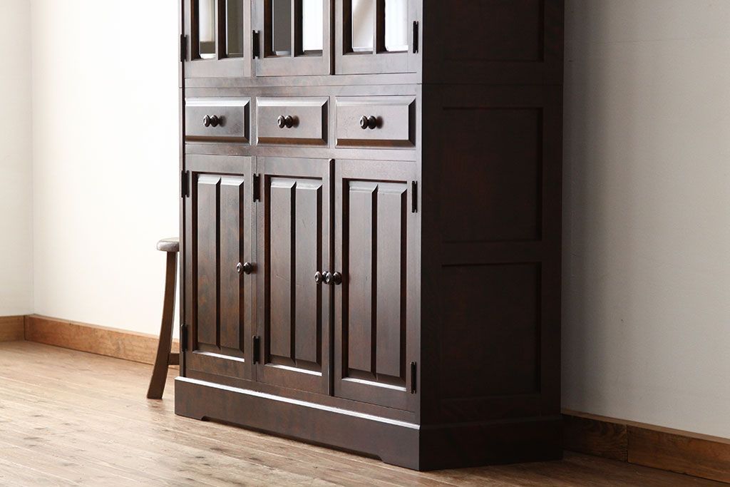 中古　北海道民芸家具　食器棚HM165定価42万円(収納棚)