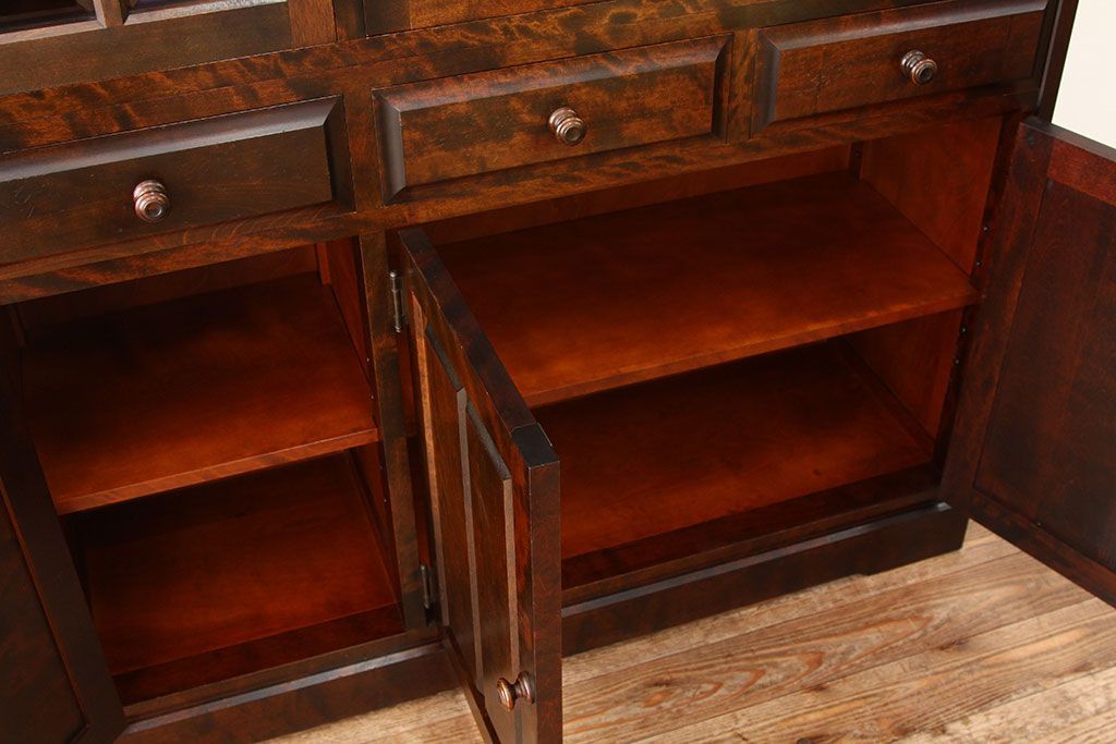 中古　北海道民芸家具　食器棚HM165定価42万円(収納棚)