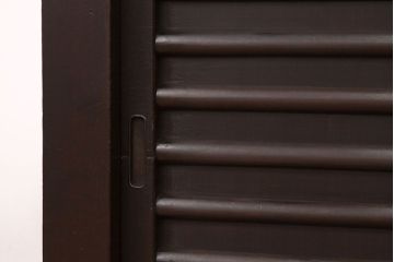 アンティーク家具　古民具・骨董　古い木のモールガラス入り四尺水屋箪笥(たんす)