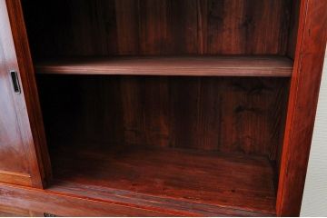 アンティーク家具　極上!古い欅材の重厚な二段重ね収納箪笥