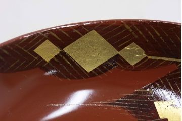 アンティーク　大正期!大内塗・古い蒔絵の木製　銘々皿小皿20枚(漆器)