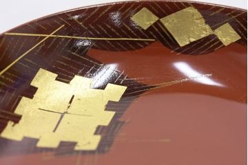 アンティーク　大正期!大内塗・古い蒔絵の木製　銘々皿小皿20枚(漆器)