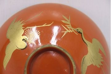 アンティーク　大正〜昭和初期!古い蒔絵の木製お椀10客