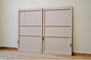 古いペイント引き戸2枚セット1