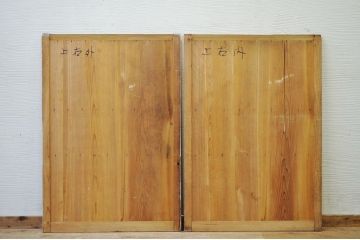 古いペイント引き戸2枚セット1