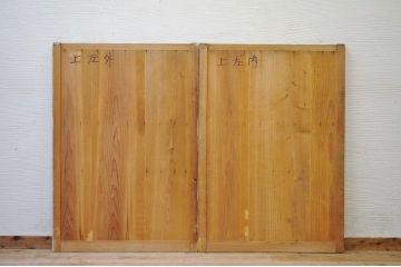 古いペイント引き戸2枚セット2