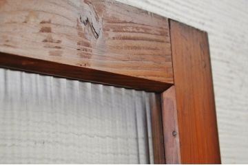 古い木のガラスドアノブのモールガラスドア(扉)5