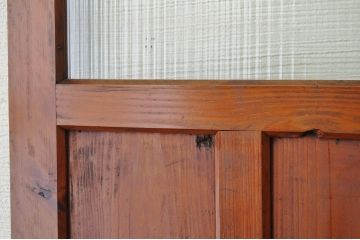 古い木のガラスドアノブのモールガラスドア(扉)5