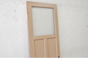 古いペイントのガラスドアノブの銀モールガラスドア(扉)7