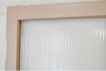 古いペイントのガラスドアノブの銀モールガラスドア(扉)7