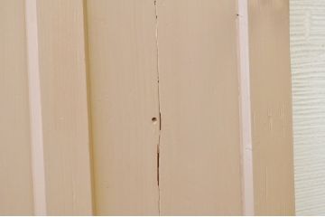 古いペイントのガラスドアノブの銀モールガラスドア(扉)7