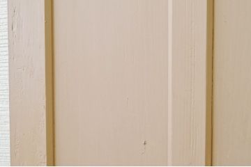 古いペイントのガラスドアノブの銀モールガラスドア(扉)7