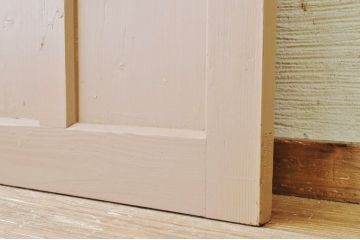 古いペイントのガラスドアノブの銀モールガラスドア(扉)7