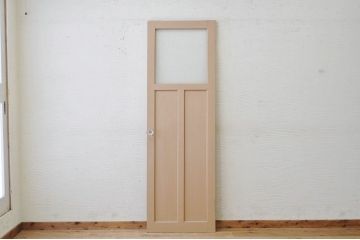 古いペイントのガラスドアノブの銀モールガラスドア(扉)7
