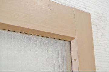 古いペイントのガラスドアノブの銀モールガラスドア(扉)7