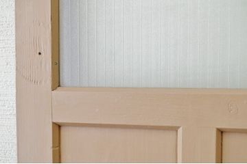 古いペイントのガラスドアノブの銀モールガラスドア(扉)7