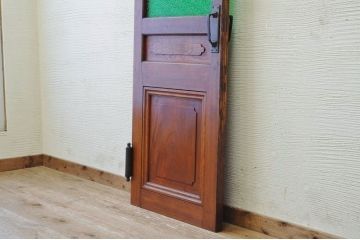 最高級 総欅材の古いお屋敷の色ガラスドア(扉)
