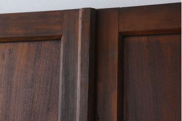 素敵な雰囲気!古い洋館の鏡板・欅一枚板 ドア一対(扉)