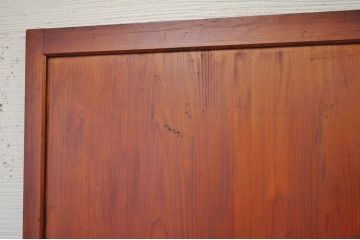 古い木の色ガラス入りドア(扉)