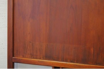 古い木の色ガラス入りドア(扉)