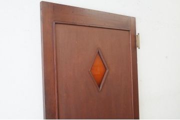 アンティーク　当時物色ガラス入り!菱形窓のモダンなドア