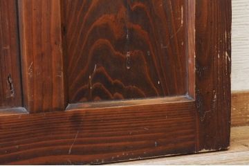 古い木の使い込まれたガラスドアノブ銀モールガラス扉5